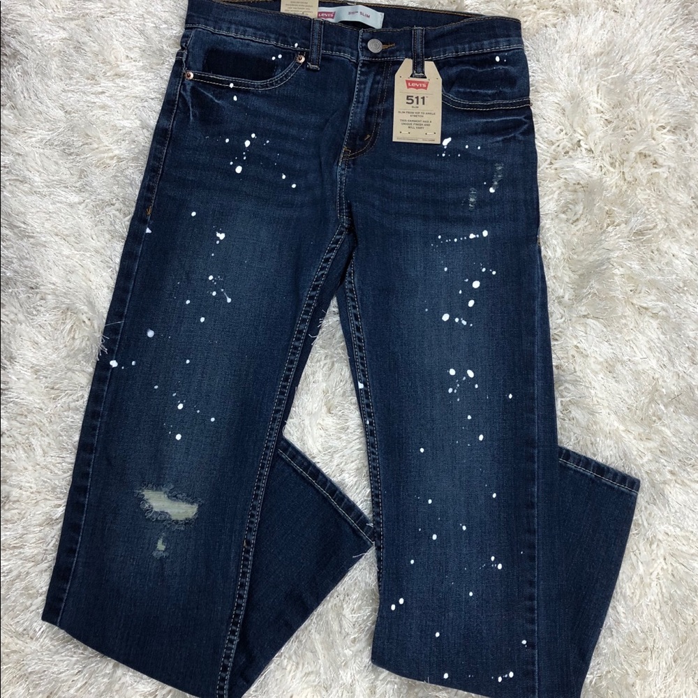 Levi's 511 Slim Stretch Paint Jeans‎ 14R 27x27